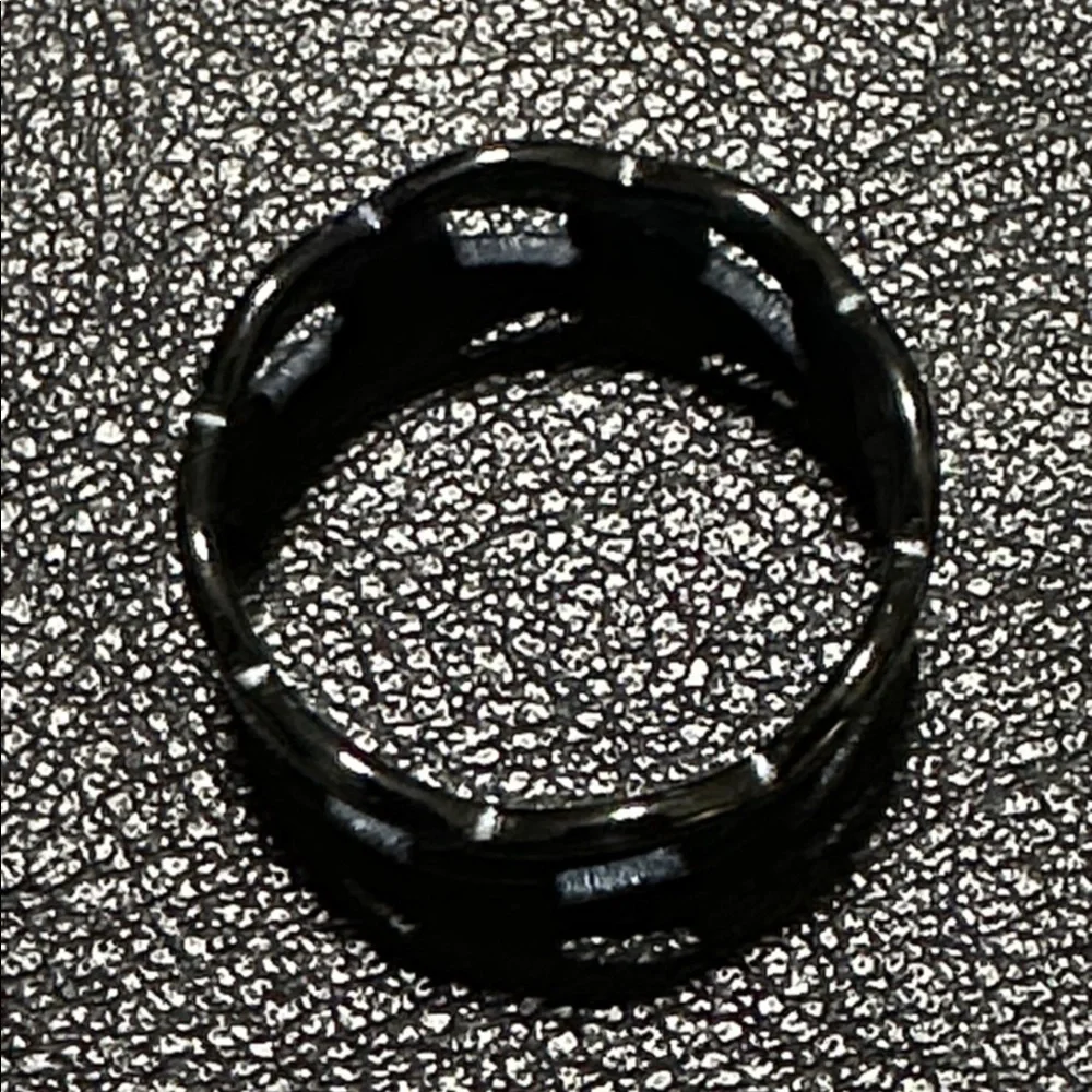 Black Urban Style Chain Link Stainless Steel Ring